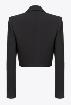 Vestes|PINKO Veste Spencer En Crepe De Polyester Noir Limousine