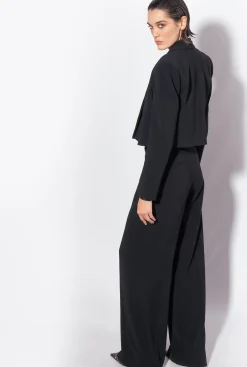 Tailleurs Et Ensembles|PINKO Veste Spencer En Crepe Stretch Noir Limousine