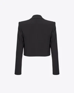 Tailleurs Et Ensembles|PINKO Veste Spencer En Crepe Stretch Noir Limousine